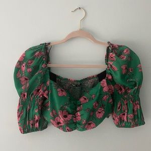 Zara Crop top , size small , silk material